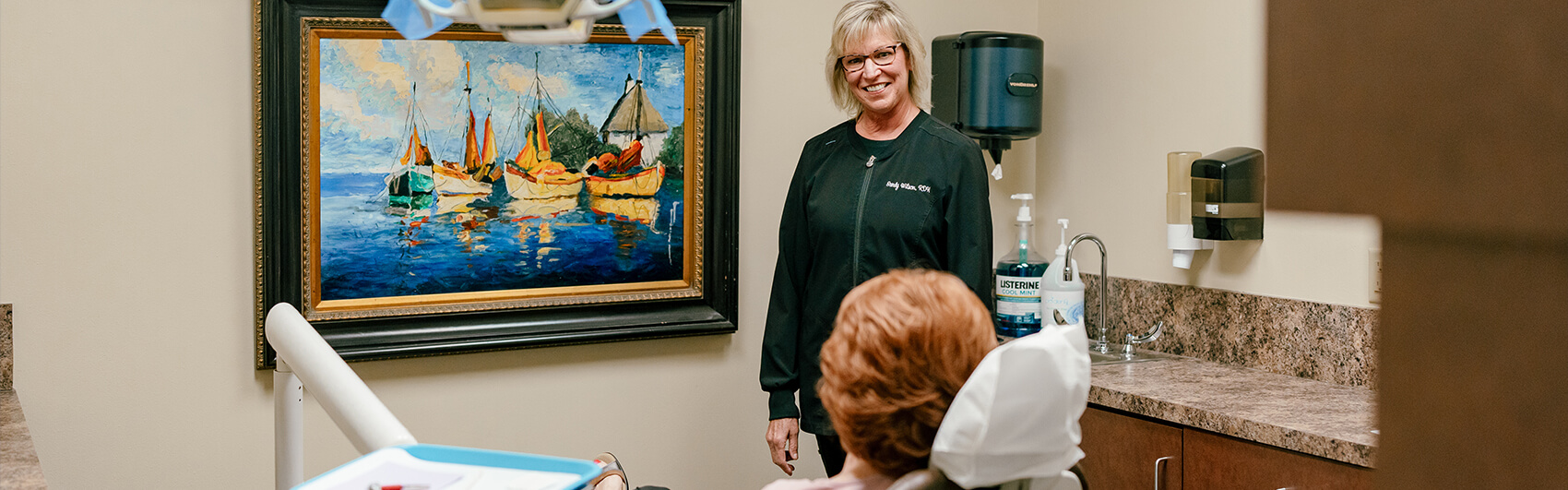 staff member with a patient