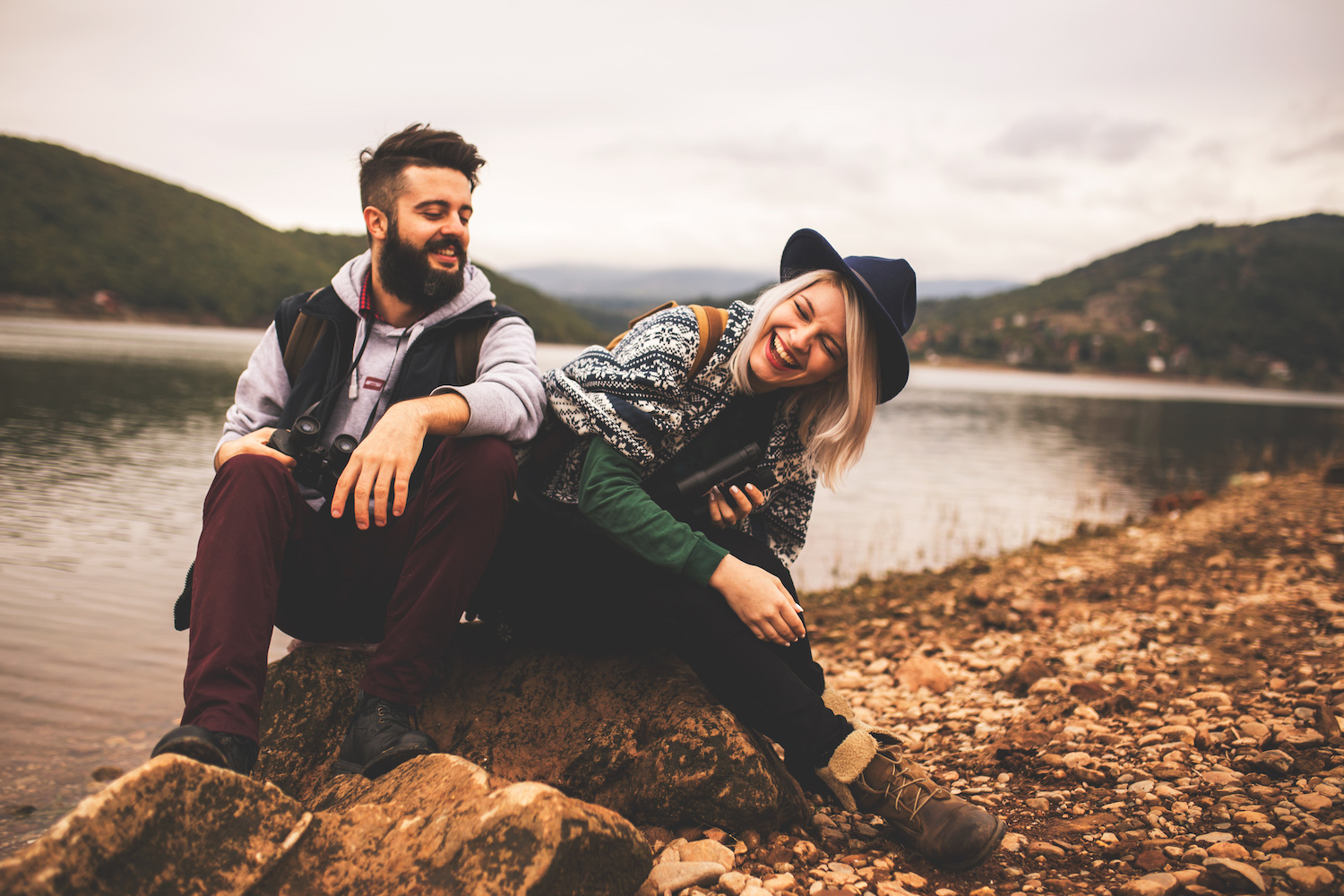 cosmetic dentistry Searcy, smiling couple next to a lake